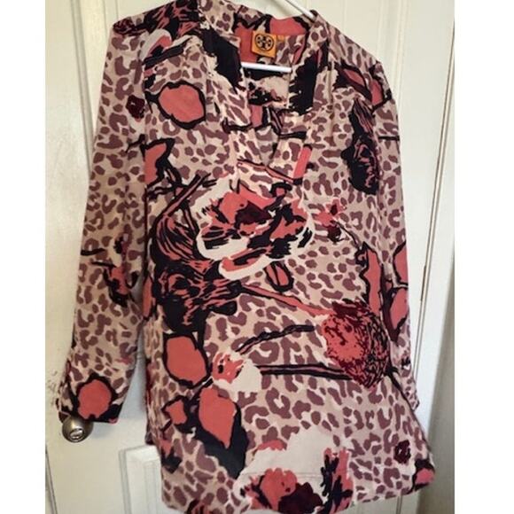 NWOT Tory Burch Silk Cheetah Print Tunic Blouse 8 - Picture 8 of 10
